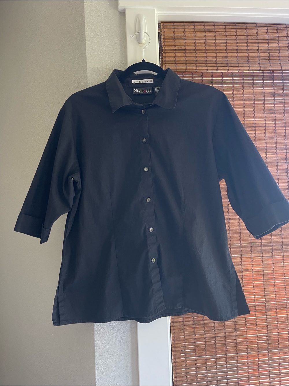 Style & Co. women’s Black Short-Sleeve Button-Down Shirt
